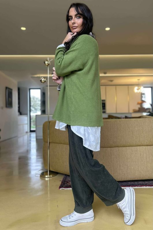 Conrad Oversized Boxy Knit Olive